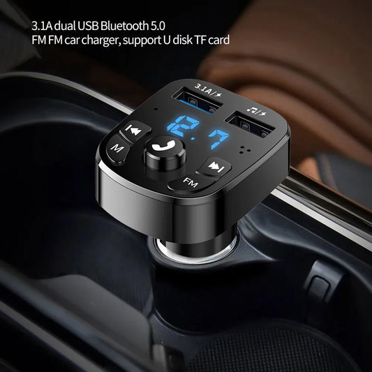Transmițător FM Bluetooth 5.0 Auto — Kit Handsfree, Dual USB, MP3 Player - Accesorii Auto | GadgetAuto.ro