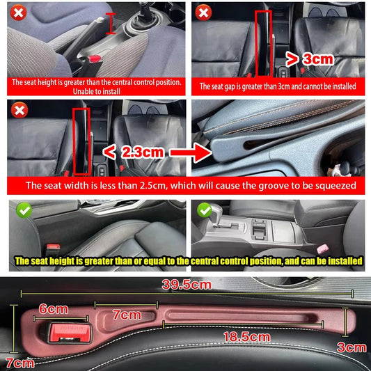 Umplutără Spațiu Lateral Scaun Auto — Protecție Anti-Cădere Telefon și Portofel - Accesorii Auto | GadgetAuto.ro