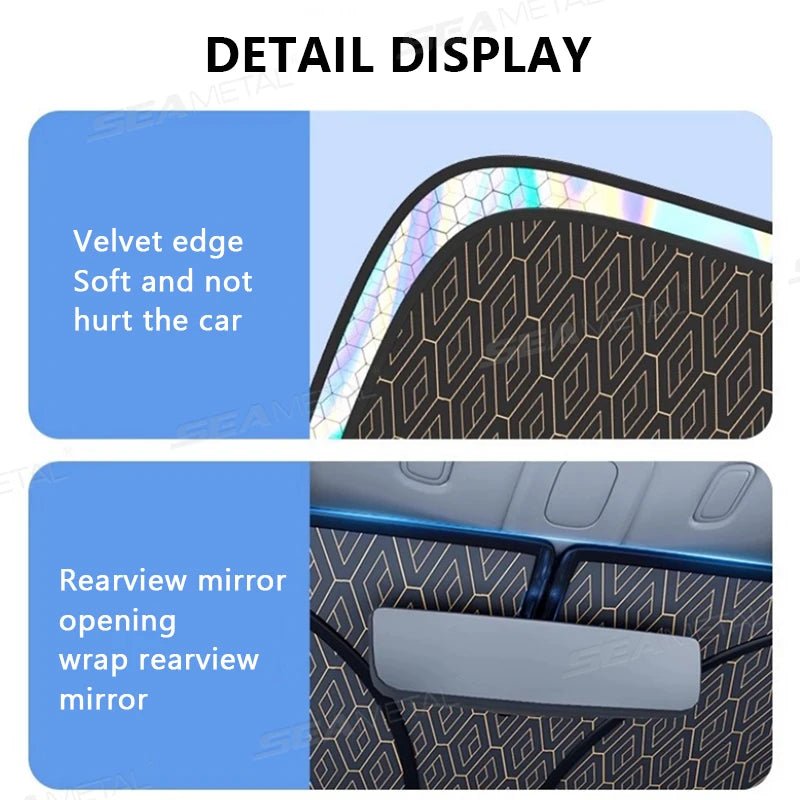 Parasolar Auto Pliabil 5 Straturi SEAMETAL — Protecție UV Parbriz - Accesorii Auto | GadgetAuto.ro