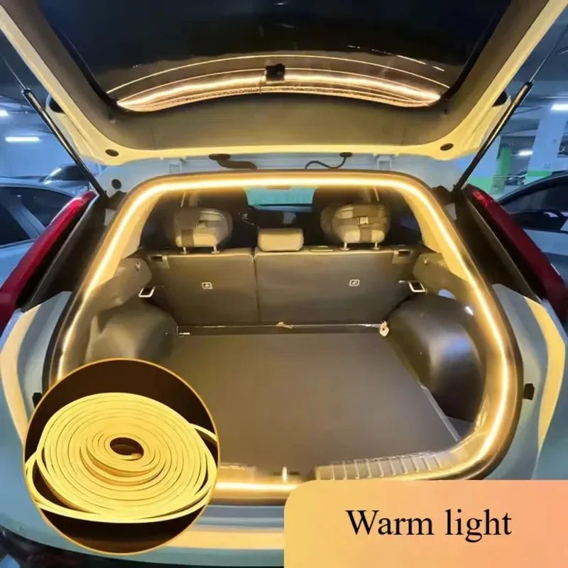 Bandă LED Portbagaj Auto — Iluminat Ambient cu Senzor Automat, Fără Cabluri