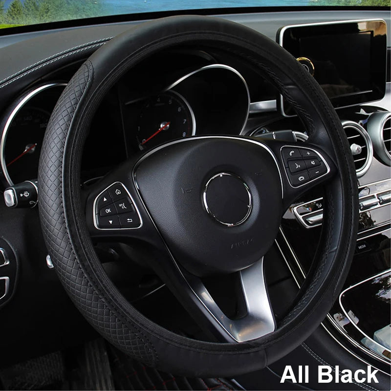 Universal Microfiber Steering Wheel Cover — Anti-slip Protection 37-39cm