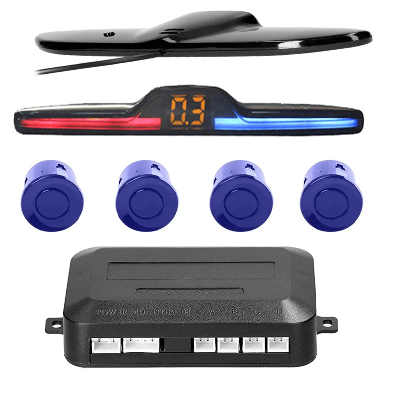 Senzori Parcare Auto cu Display LED — Kit 4 Senzori + Avertizare Sonoră