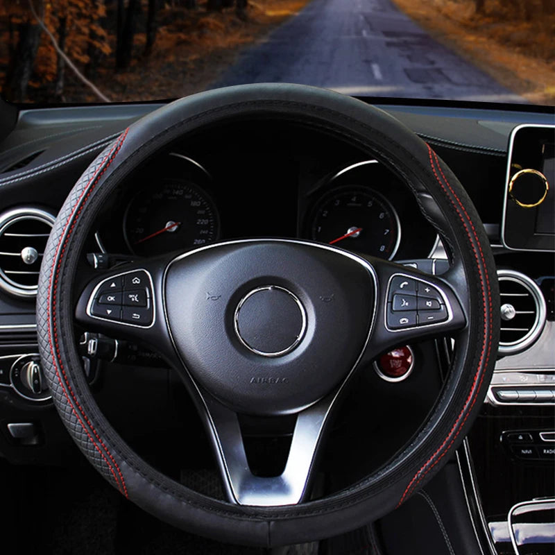 Universal Microfiber Steering Wheel Cover — Anti-slip Protection 37-39cm