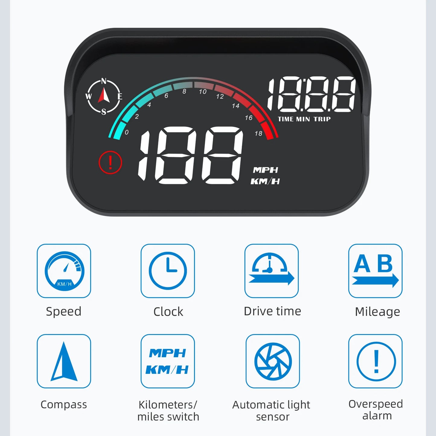 HUD Display Auto M22 — Proiector GPS Vitezometru pe Parbriz pentru Toate Mașinile