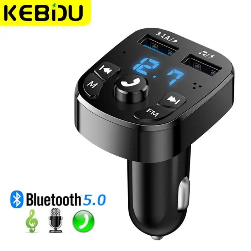 Transmițător FM Bluetooth 5.0 Auto — Kit Handsfree, Dual USB, MP3 Player