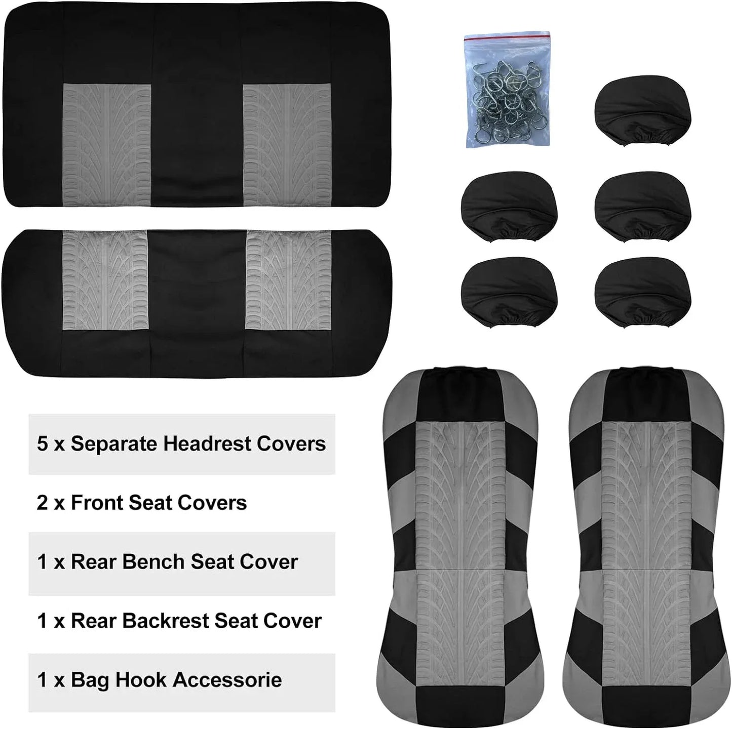 Huse Auto Complete — Set 9 Piese Universal pentru Sedan, SUV, Van