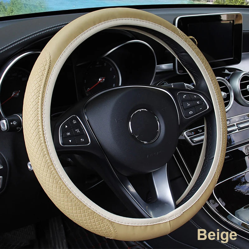 Universal Microfiber Steering Wheel Cover — Anti-slip Protection 37-39cm