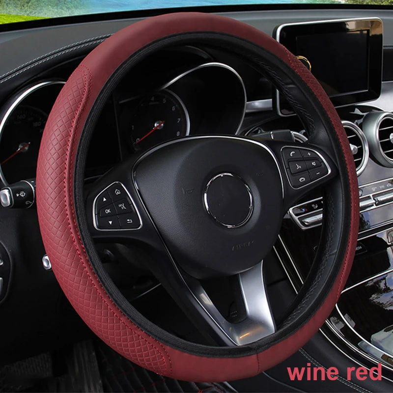 Universal Microfiber Steering Wheel Cover — Anti-slip Protection 37-39cm