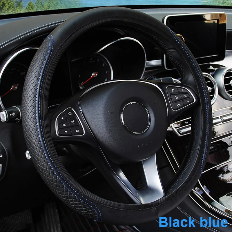 Universal Microfiber Steering Wheel Cover — Anti-slip Protection 37-39cm