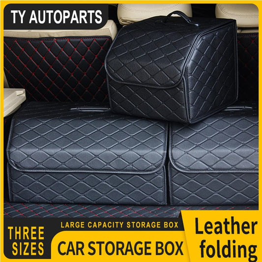 Organizator Portbagaj Auto din Piele PU — Geantă Pliabilă Mare pentru Mașină - Accesorii Auto | GadgetAuto.ro