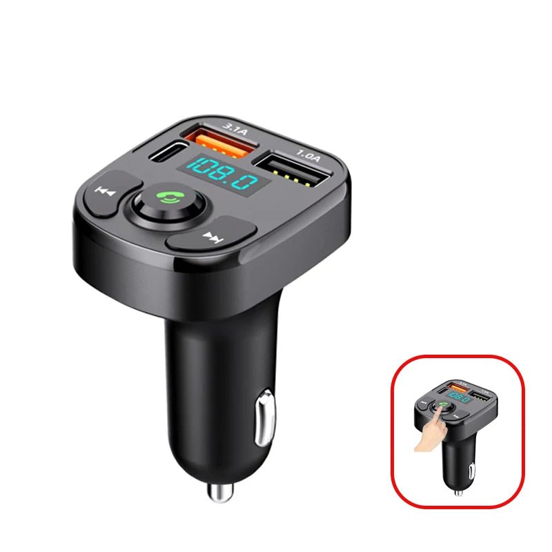 Transmițător FM Bluetooth 5.0 Auto — Kit Handsfree, Dual USB, MP3 Player