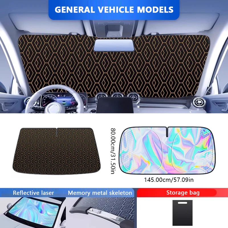 SEAMETAL 5 Straturi Husa Parasolar Auto Parbriz Pliabil Gros Geam Față UV Reflectorizant Perdea Parasolar Husa Protecție Solară