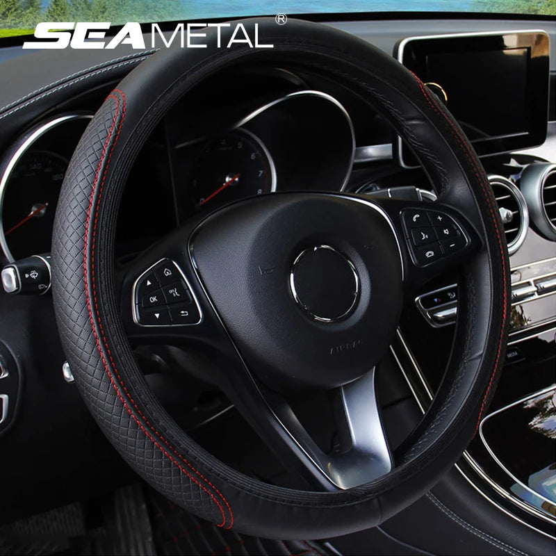 Universal Microfiber Steering Wheel Cover — Anti-slip Protection 37-39cm